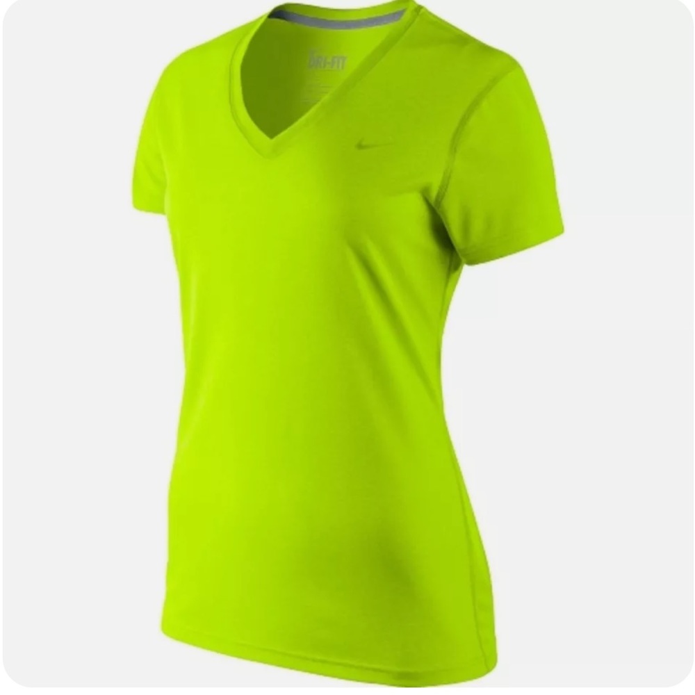 Nike Women's DriFIT Legend V-neck T-shirt Tee Top Poly Shirt
